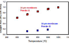 Cerpotech LNO oxygen flux membrane performance 