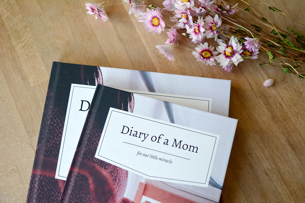 Dagboek van een moeder gemaakt met Baby Diaries applicatie