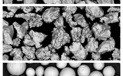 Typical powder morphologies of Pure and Alloy Titanium.