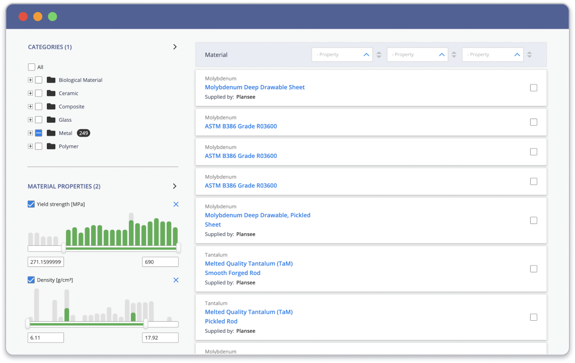 Find the right material, quickly