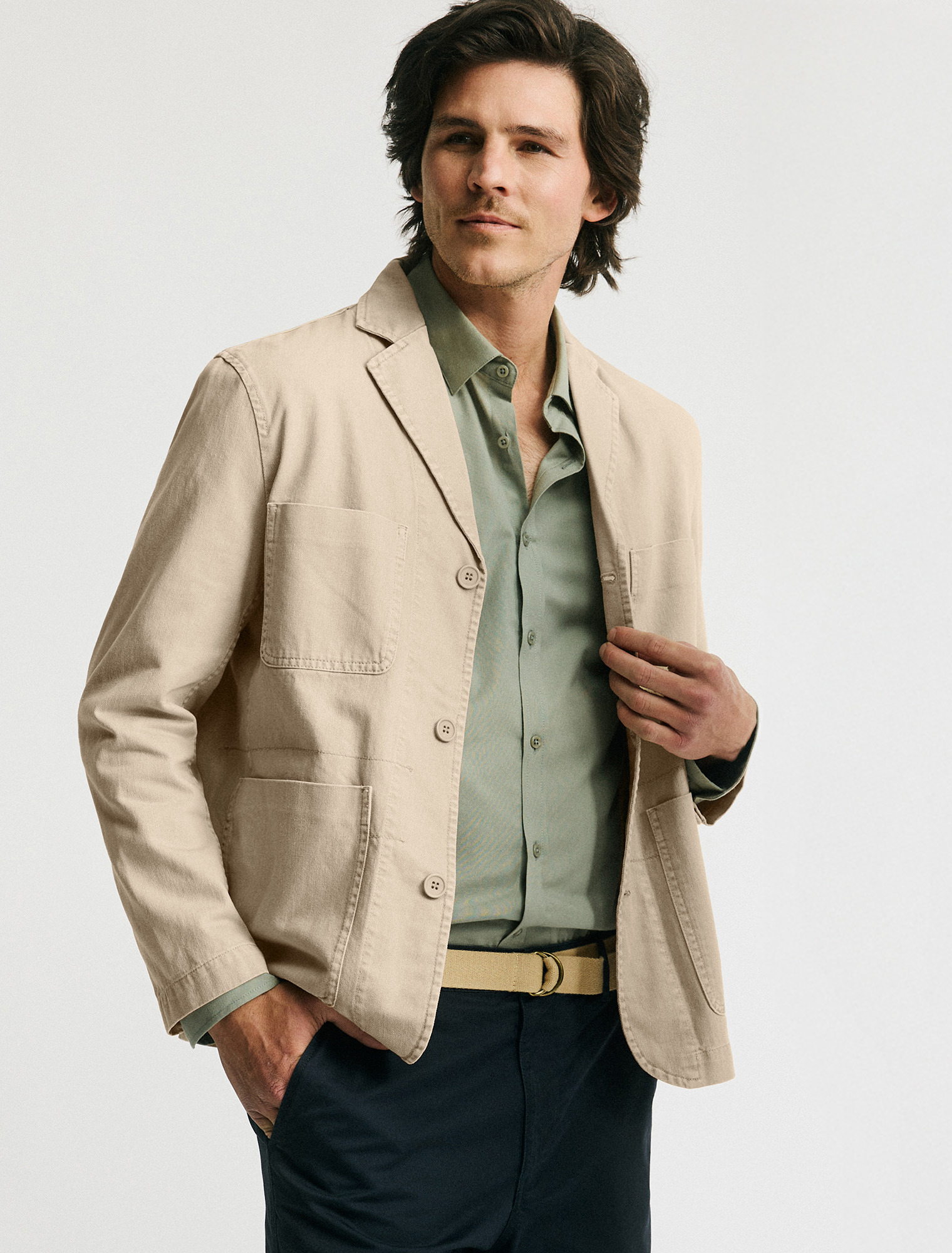 Unisex Basil Chore Jacket - Sand | Cargo Crew