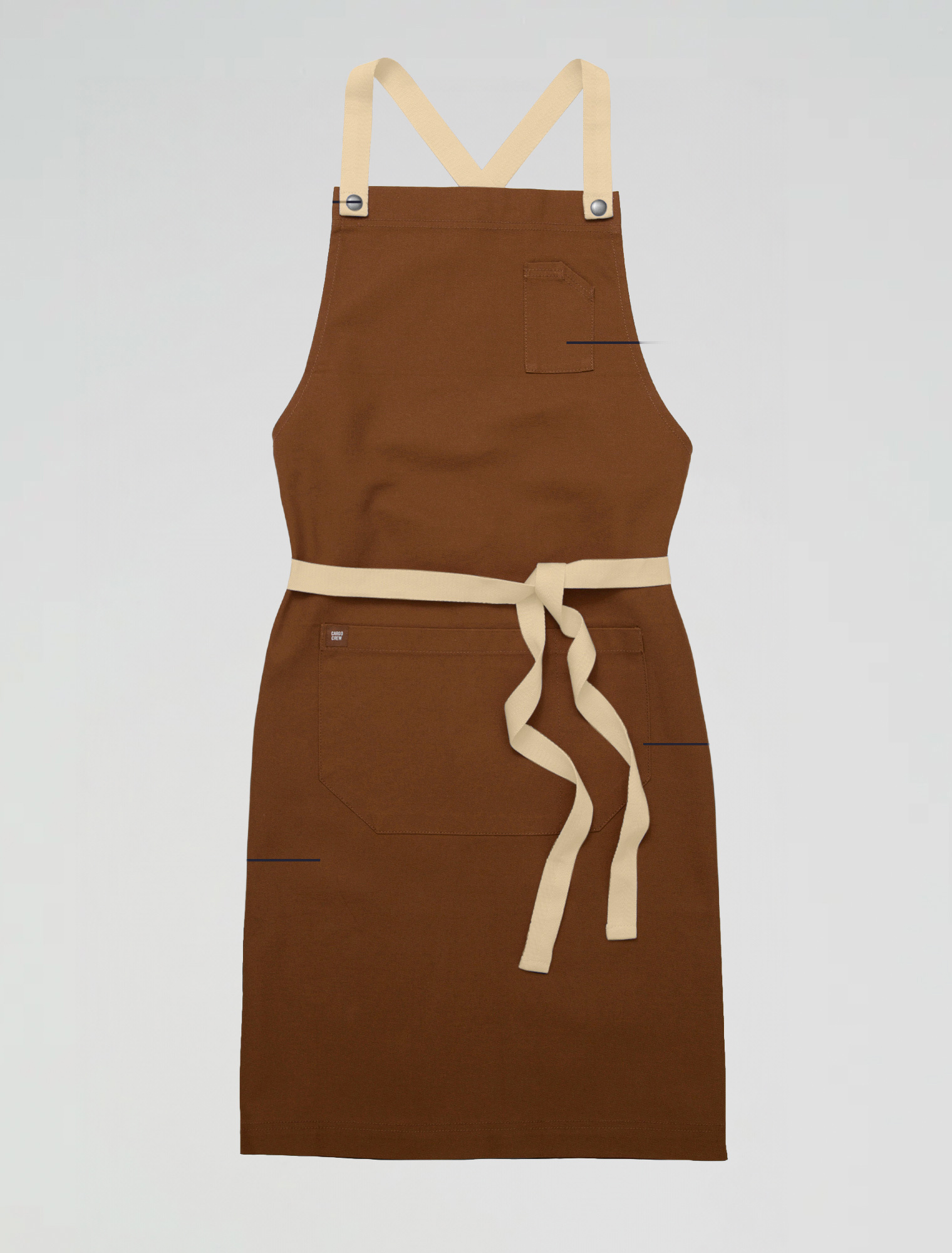 トップス papier Apron brown Tom Bib Apron - Tobacco Brown Cross Back Apron | Cargo Crew