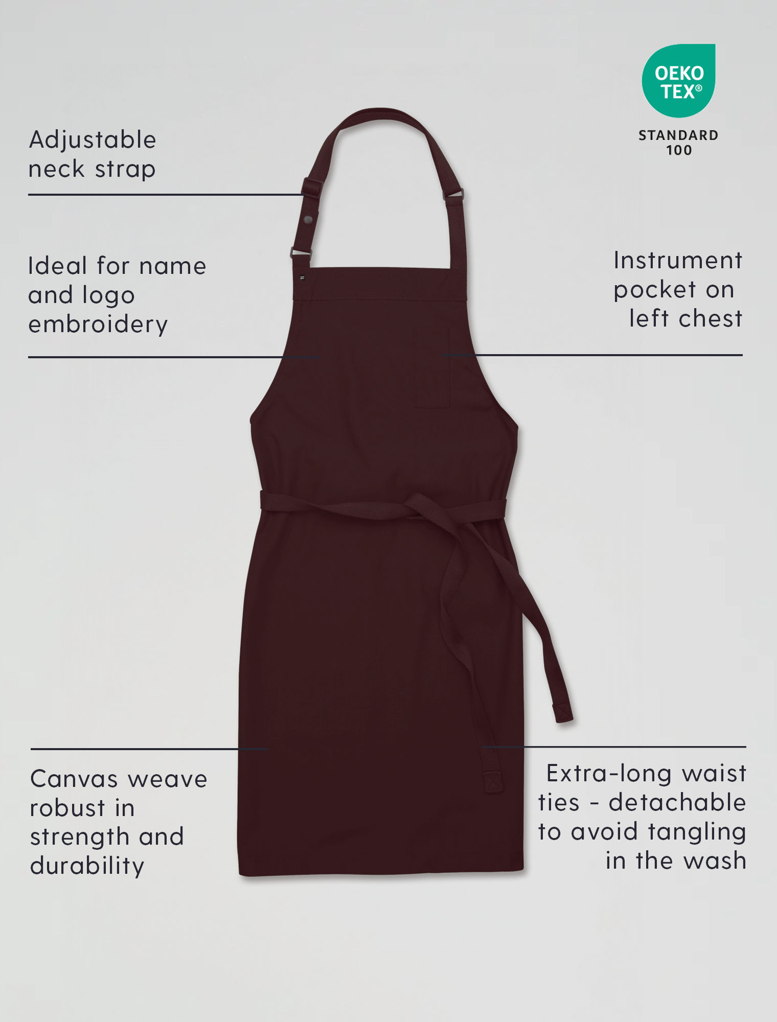 Banjo Chef Bib Apron - Prune Maroon | Cargo Crew
