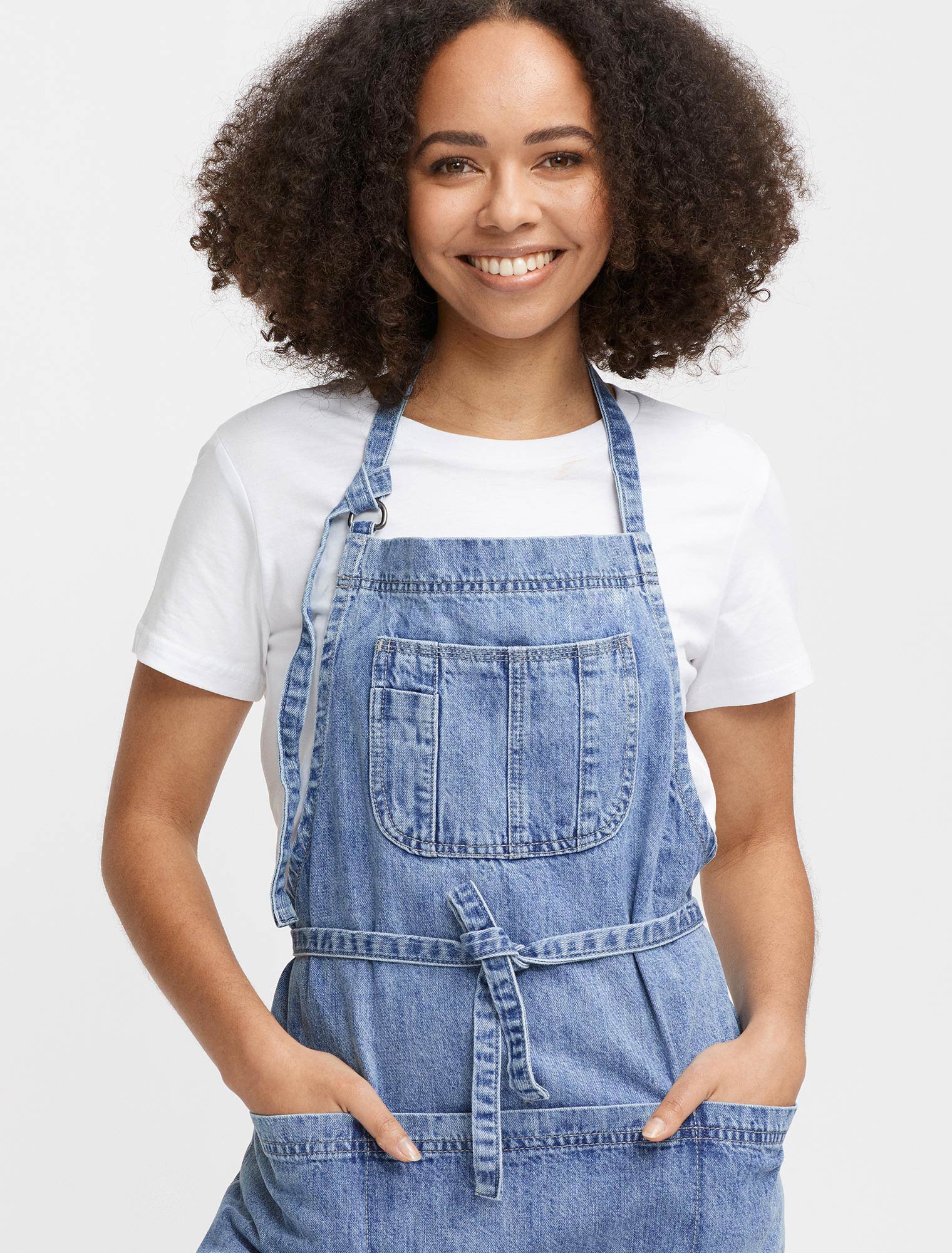 Boston Distressed Denim Bib Apron - Light Blue Denim Apron | Cargo
