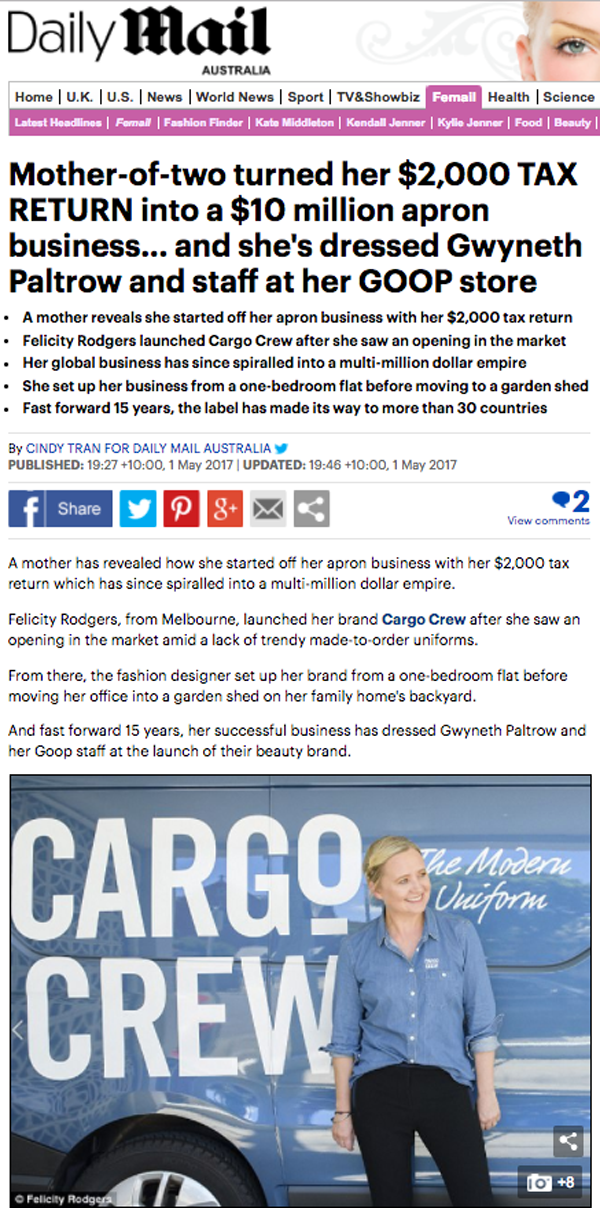 Cargo Crew Press | Daily Mail 2017
