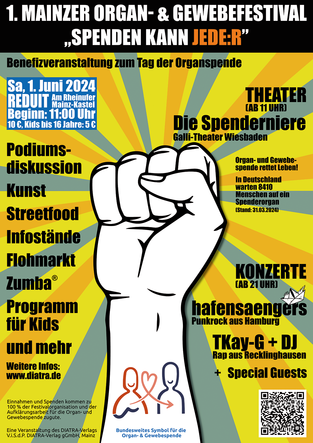 Plakat für das 1. Mainzer Organ- und Gewebefestival 2024
