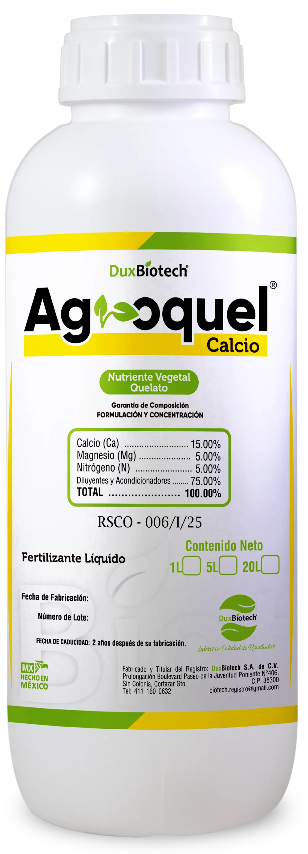 AGROQUEL Calcio — MICRONUTRIENTE QUELATADO