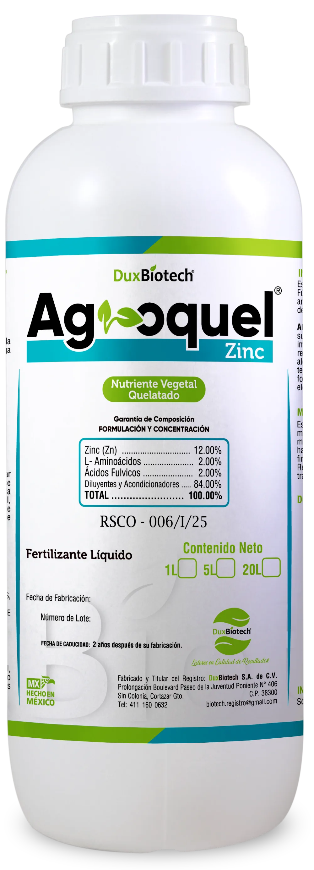 AGROQUEL Zinc — MICRONUTRIENTE QUELATADO