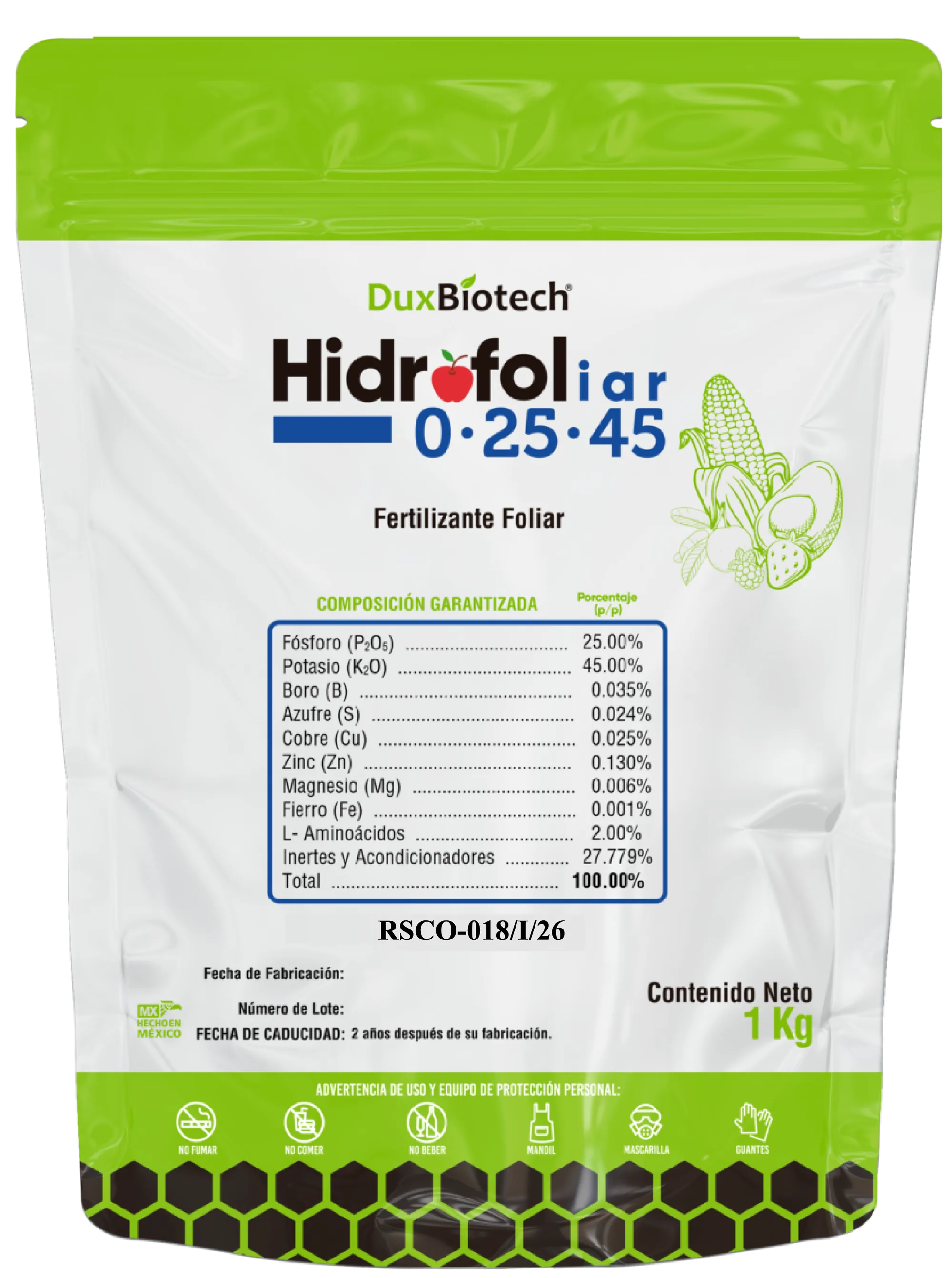 HIDROFOLIAR   0-25-45 — NUTRIENTE FOLIAR SÓLIDO