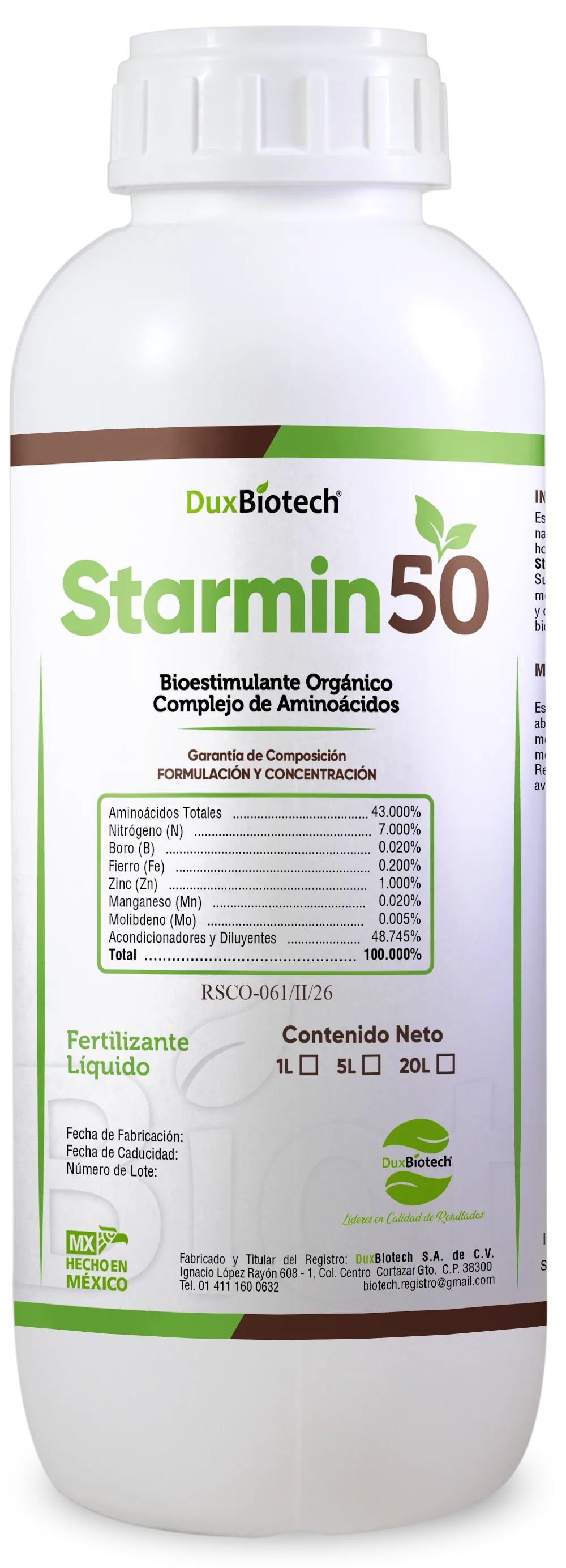 STARMIN50 — BIOESTIMULANTE ORGÁNICO