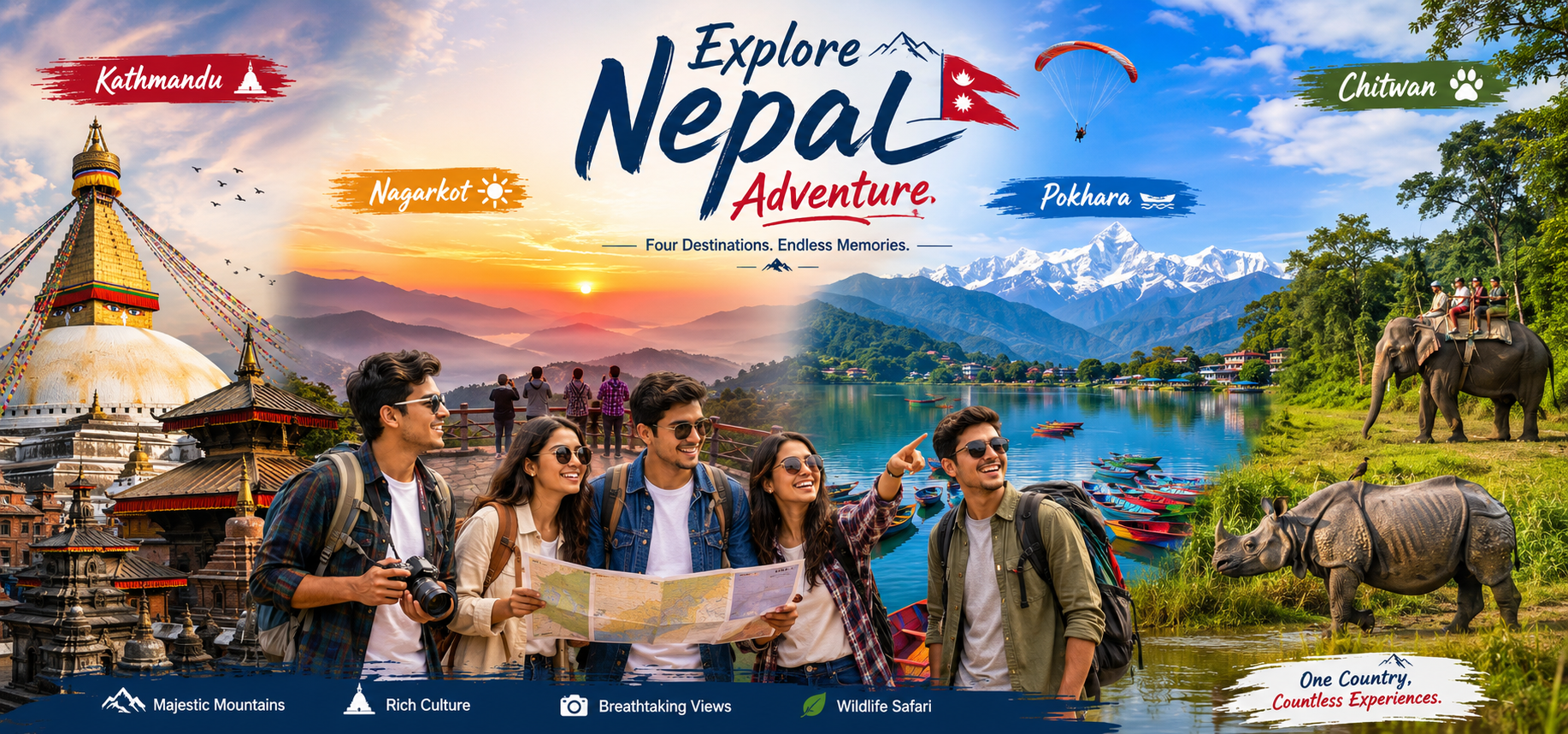 Kathmandu-Nagarkot-Pokhara-Chitwan