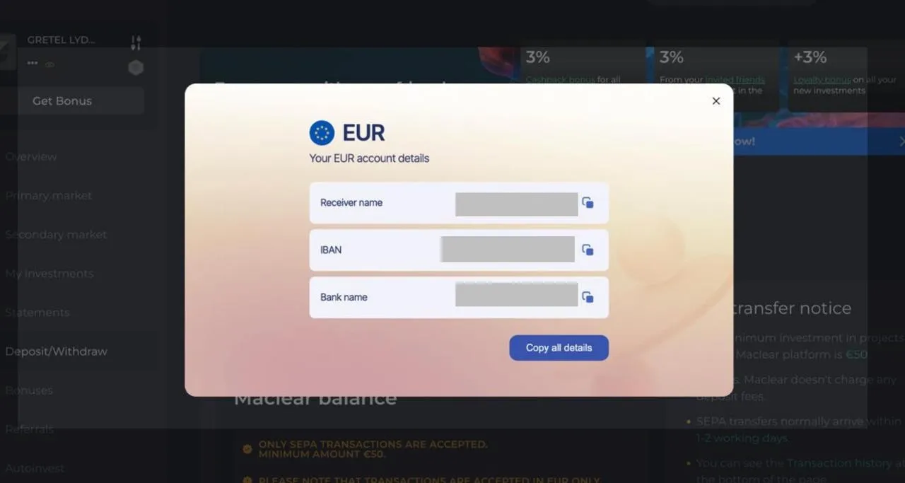 Instant deposits: New feature on Maclear