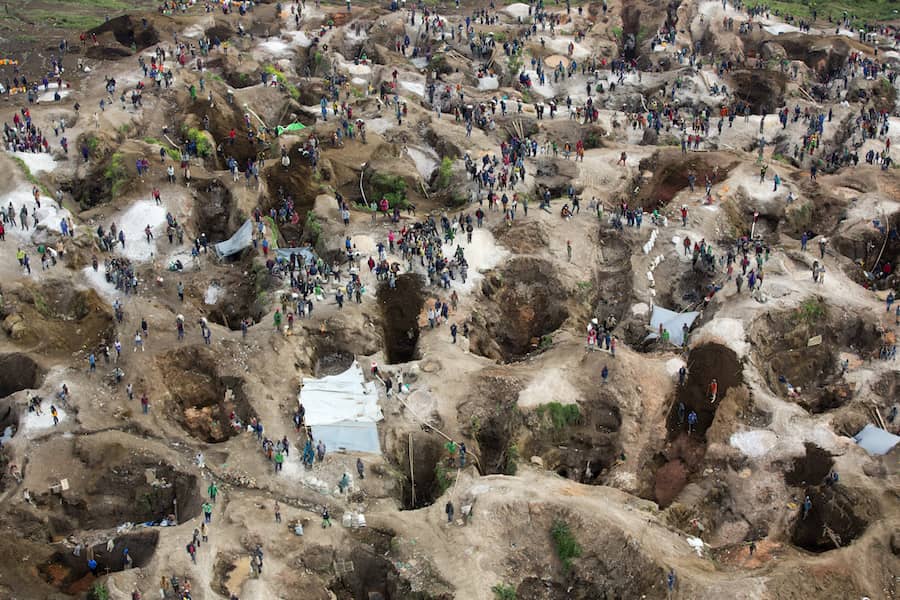 A view of Coltan mine in Rubaya, Congo