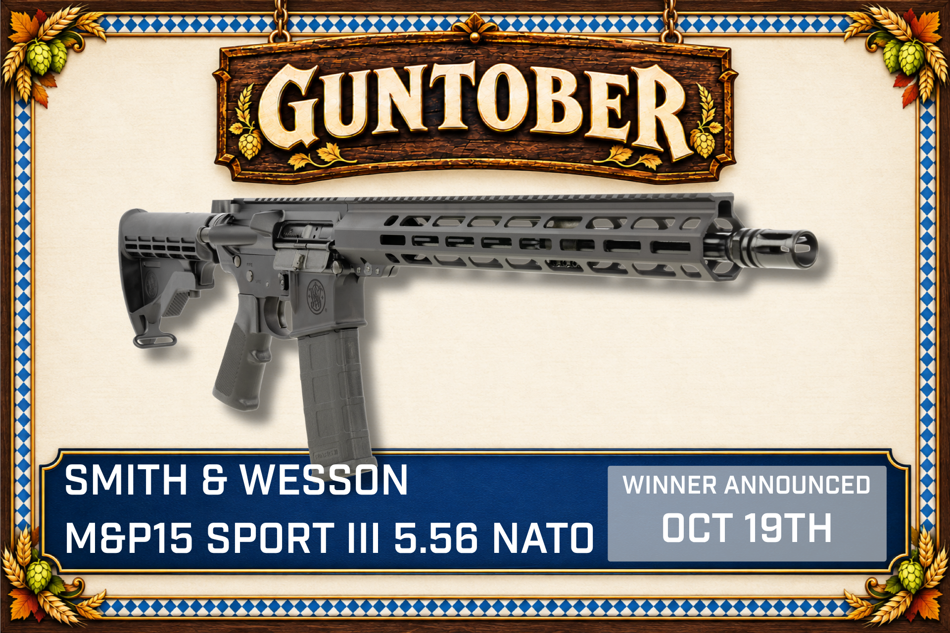 S&W M&P15 Sport III &mdash; 5.56 NATO AR-15. Winner announced Mon Oct 19.