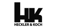 Heckler & Koch German firearms company logo in black with iconic large black HK initials