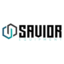Savior Equipment Black and Turquoise company brand logo with intertwined symbol