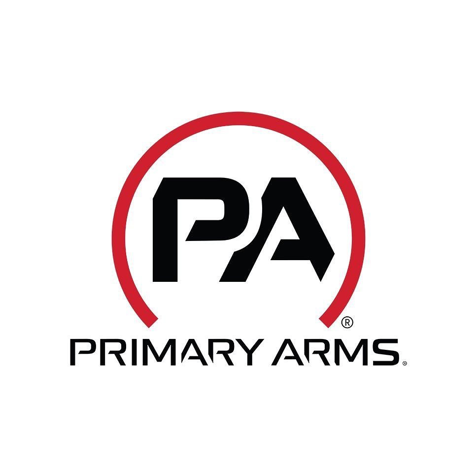 Primary Arms company logo with capital PA and round half circle around the initials