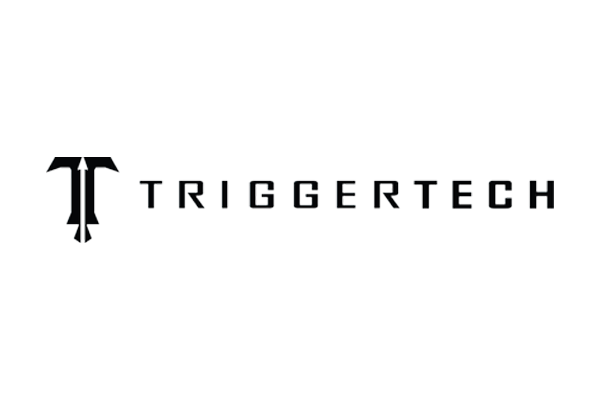 TriggerTech firearm triggers logo of a capital black T with a white arrow pointed upward