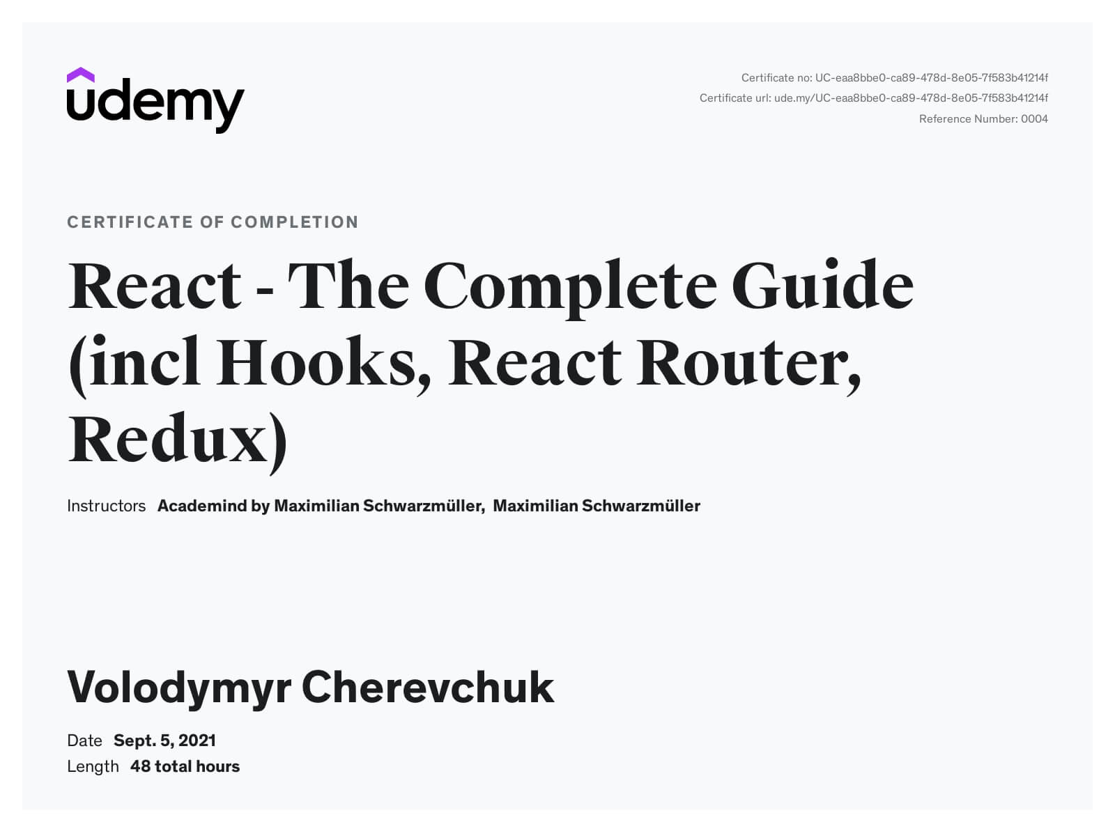 React - The Complete Guide (incl Hooks, React Router, Redux)