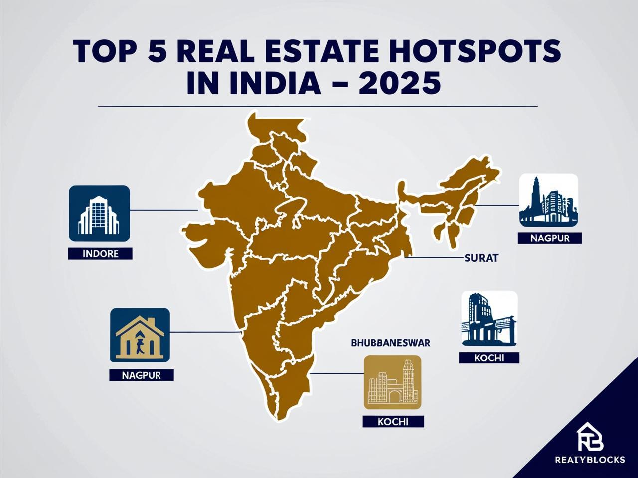 Top 5 Emerging Real Estate Cities in India 2025 | RealtyBlocks