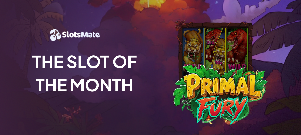 Primal Fury named SlotsMate’s slot of the month for August 2026 — blog article cover image | Riddec Games