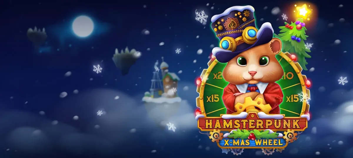 Hamsterpunk X-Mas Wheel is live! Meet A festive spin on a fan-favorite slot — blog article cover image | Riddec Games