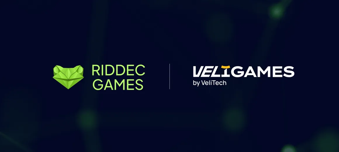 Riddec Games & VeliGames partnership — blog article cover image | Riddec Games