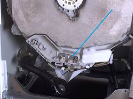 Examinez la partie entre la cuve et tambour