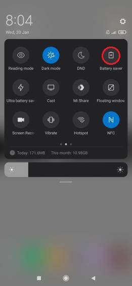 Désactivez le mode économie de batterie