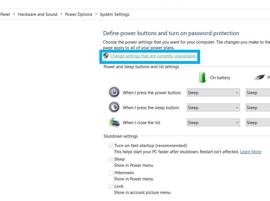 Enlevez l'option Fast Startup