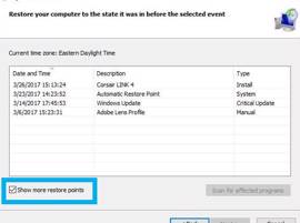 Restaurez une version antérieure de Windows