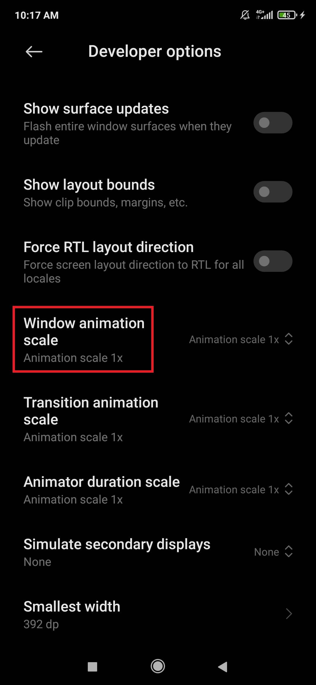 Désactivez les animations