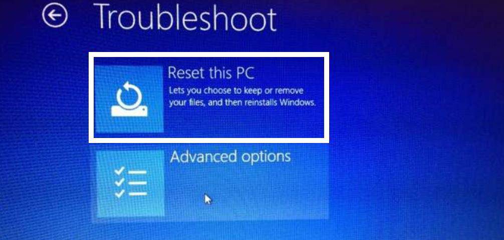 Réinitialisez votre système d'exploitation