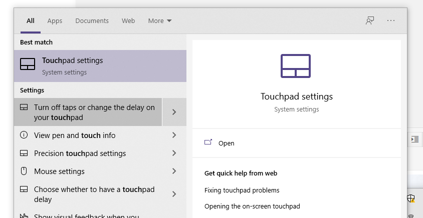 Testez le pavé tactile et le menu