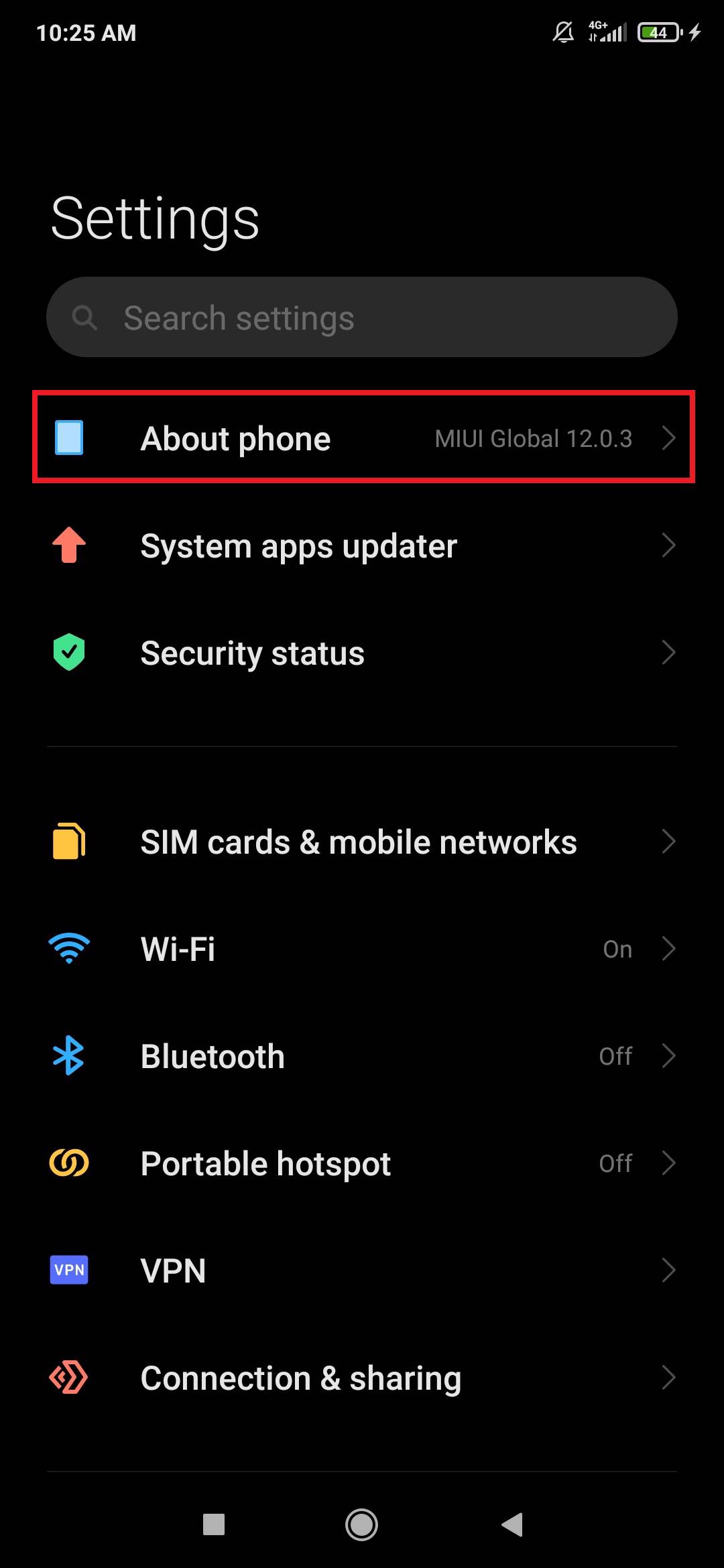 Réinitialisez le téléphone