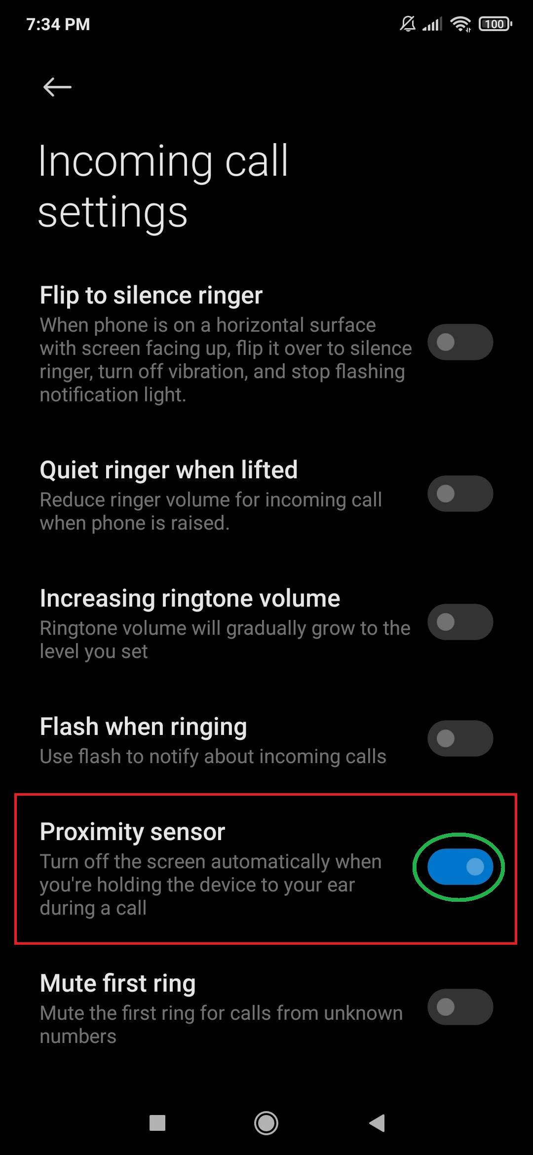 Désactivez le capteur de proximité