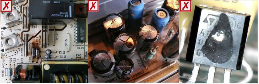 Contrôlez la carte de puissance et ses composants