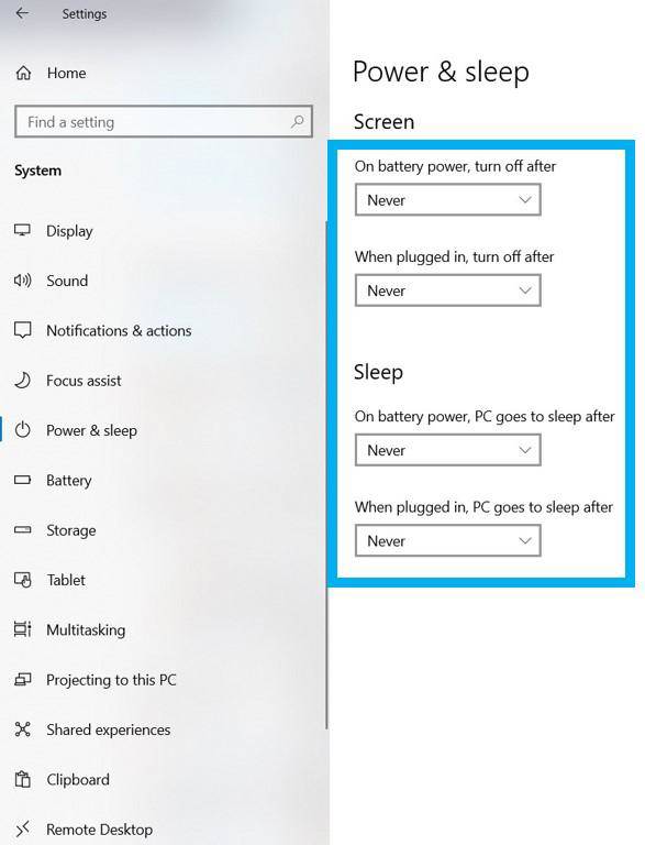 Désactivez le mode veille