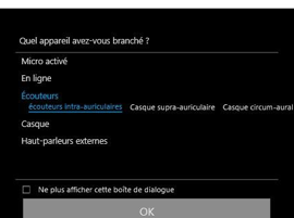 Changez le périphérique de sortie sonore