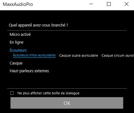 Changez le périphérique de sortie sonore
