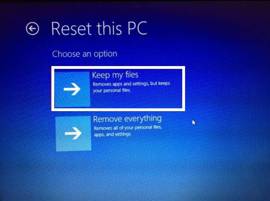 Réinitialisez votre système d'exploitation