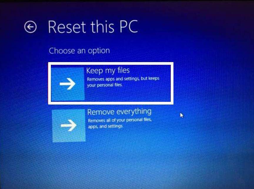 Réinitialisez votre système d'exploitation