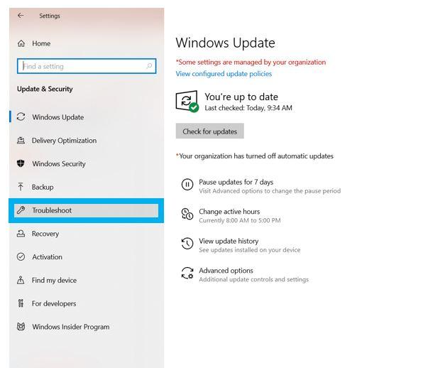 Utilisez l'outil diagnostic de Windows