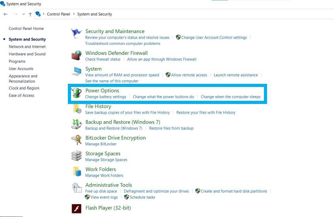 Enlevez l'option Fast Startup