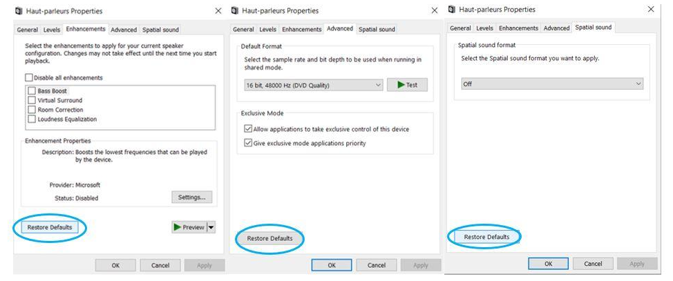 Retirez les modifications sonores 