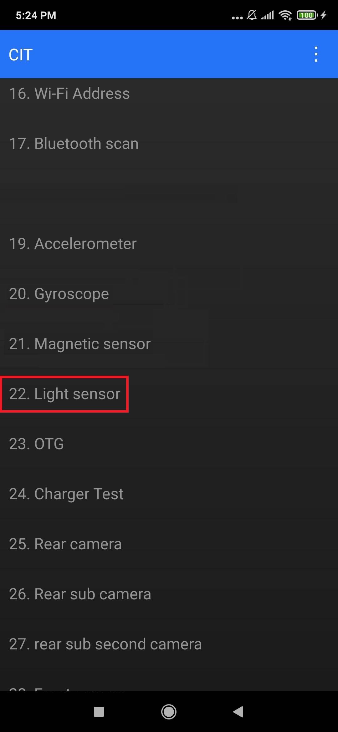 Testez le capteur de luminosité
