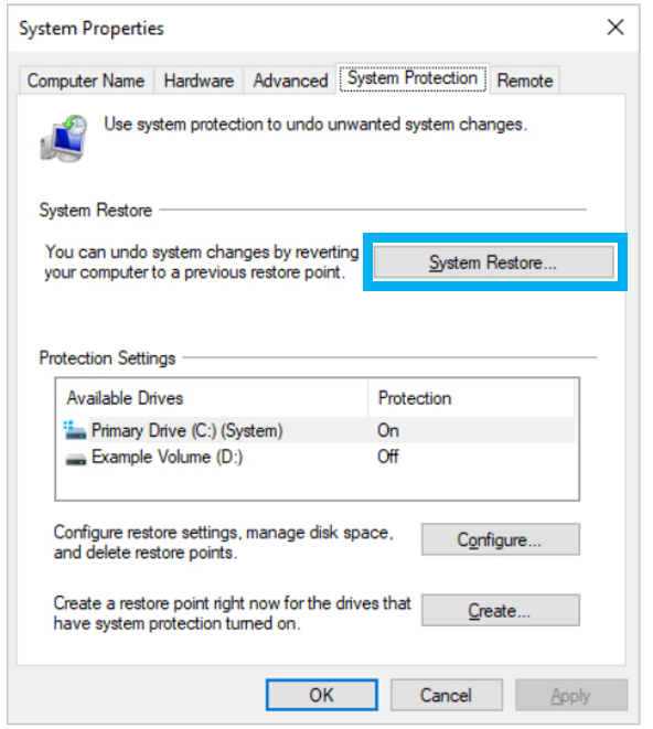 Restaurez une version antérieure de Windows