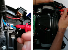 Testez l'interrupteur de l'aspirateur robot