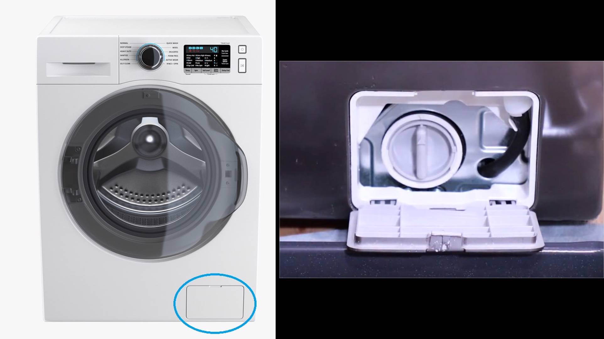 Comment nettoyer un filtre de vidange de lave-linge ?