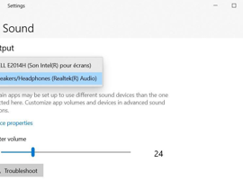 Changez le périphérique de sortie sonore